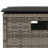 5 Piece Garden Dining Set with Cushions Grey Poly Rattan