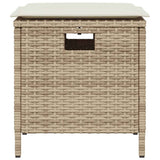 5 Piece Garden Dining Set with Cushions Beige Poly Rattan