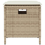 5 Piece Garden Dining Set with Cushions Beige Poly Rattan - Side View