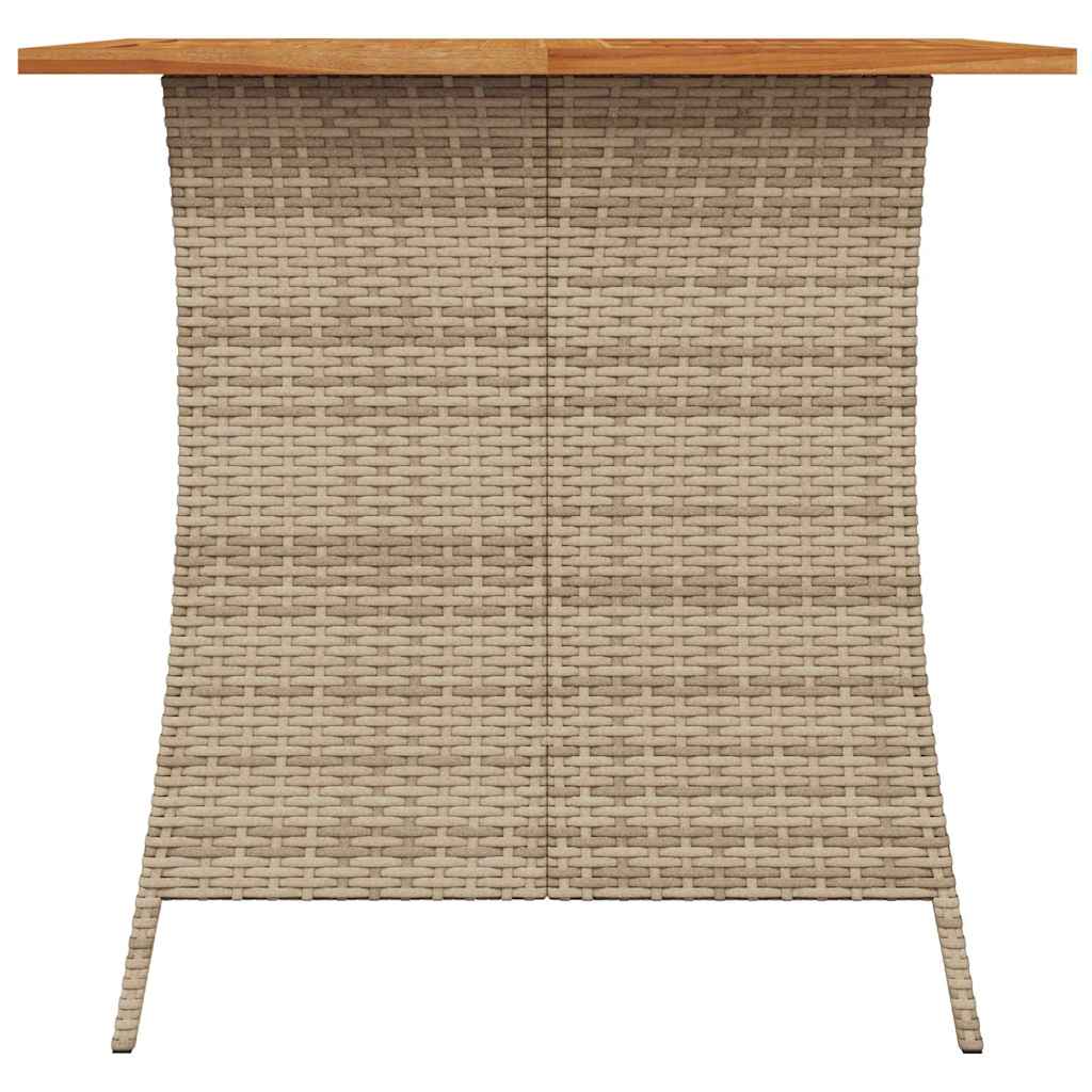 5 Piece Garden Dining Set with Cushions Beige Poly Rattan