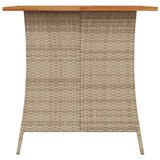 5 Piece Garden Dining Set with Cushions Beige Poly Rattan