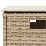 5 Piece Garden Dining Set with Cushions Beige Poly Rattan