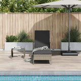 Sun Lounger Poly Rattan Grey and Dark Grey - Side View