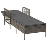 Sun Lounger Grey and Dark Grey 200 x 55 x 92 cm Poly Rattan