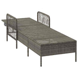 Sun Lounger Grey and Dark Grey 200 x 55 x 92 cm Poly Rattan