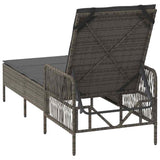 Sun Lounger Grey and Dark Grey 200 x 55 x 92 cm Poly Rattan