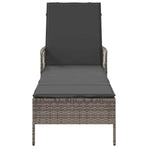 Sun Lounger Poly Rattan Grey and Dark Grey