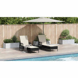 Sun Lounger 3 pcs Black and Cream White 55 x 200 x 92 cm