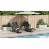 Sun Lounger 3 pcs Grey and Dark Grey 55 x 200 x 92 cm - Extra Image
