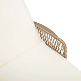 Sun Lounger 3 pcs Poly Rattan Beige and Cream White - Extra Image
