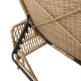 Sun Lounger 3 pcs Poly Rattan Beige and Cream White - Extra Image