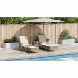 Sun Lounger 3 pcs Beige and Cream White 55 x 200 x 92 cm - Extra Image