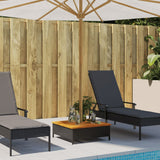 Parasol Base Cover Black 70x70x25 cm Poly Rattan and Acacia - Side View