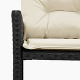 Garden Sofa with Table and Cushions L-Shaped Black Poly Rattan - Low Angle