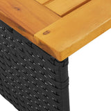 Garden Sofa with Table and Cushions L-Shaped Black Poly Rattan - Extra Image