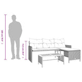 Garden Sofa with Table and Cushions L-Shaped Black Poly Rattan - Extra Image
