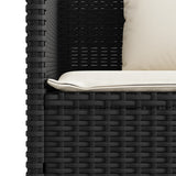 Garden Bench with Cushions Black Poly Rattan - Extra Image
