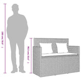 Garden Bench with Cushions Black Poly Rattan - Extra Image