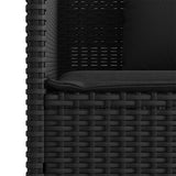 Garden Bench with Cushions Black Poly Rattan - Extra Image