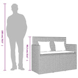 Garden Bench with Cushions Black Poly Rattan - Extra Image