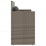 Garden Bench with Cushions Grey Poly Rattan - 45-Degree Angle