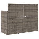 Garden Bench with Cushions Grey Poly Rattan