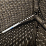 Garden Bench with Cushions Grey Poly Rattan