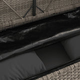 Garden Bench with Cushions Grey Poly Rattan - Extra Image