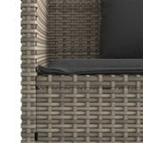 Garden Bench with Cushions Grey Poly Rattan