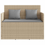 Garden Bench with Cushions Beige Poly Rattan