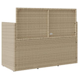 Garden Bench with Cushions Beige Poly Rattan