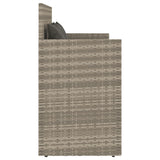 Garden Bench with Cushions Light Grey Poly Rattan - 45-Degree Angle