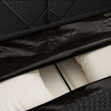 Garden Bench with Cushions Black Poly Rattan