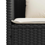 Garden Bench with Cushions Black Poly Rattan - Extra Image