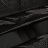 Garden Bench with Cushions Black Poly Rattan