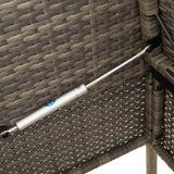 Garden Bench with Cushions Grey Poly Rattan - Low Angle