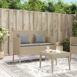 Garden Bench with Cushions Beige Poly Rattan