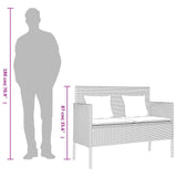 Garden Bench with Cushions Beige Poly Rattan