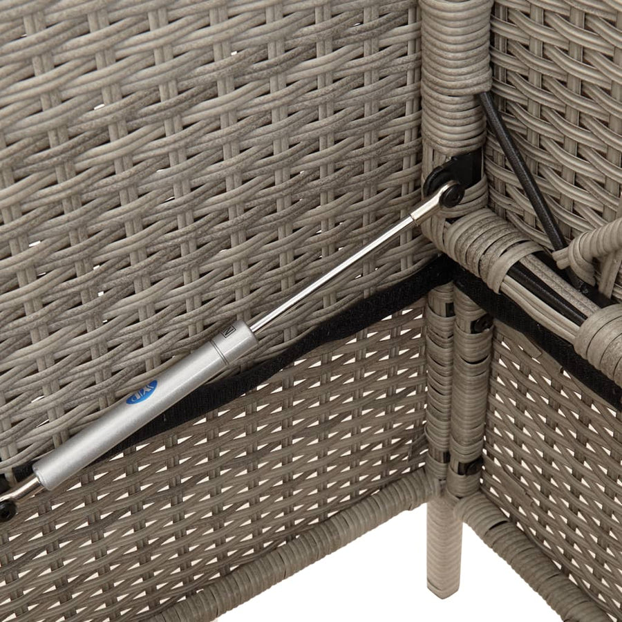 Garden Bench with Cushions Light Grey Poly Rattan