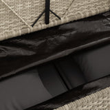 Garden Bench with Cushions Light Grey Poly Rattan