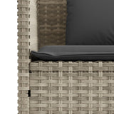 Garden Bench with Cushions Light Grey Poly Rattan
