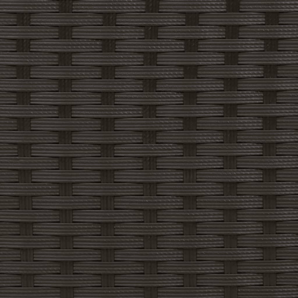 Garden Sofa 2-Seater with Canopy and Stools Black Poly Rattan