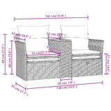 Garden Sofa 2-Seater with Stools Grey Poly Rattan - Extra Image