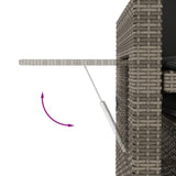 Reclining Garden Bench with Cushions Grey Poly Rattan - Extra Image