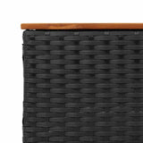 3 Piece Garden Sofa Set with Cushions Black Poly Rattan - Close-Up Angle