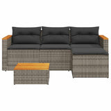 3 Piece Garden Sofa Set with Cushions Grey Poly Rattan - Top-Down View