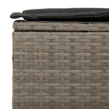 3 Piece Garden Sofa Set with Cushions Grey Poly Rattan - Low Angle
