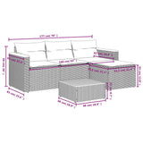 3 Piece Garden Sofa Set with Cushions Grey Poly Rattan