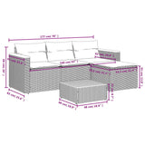 3 Piece Garden Sofa Set with Cushions Grey Poly Rattan - Extra Image