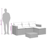 3 Piece Garden Sofa Set with Cushions Grey Poly Rattan